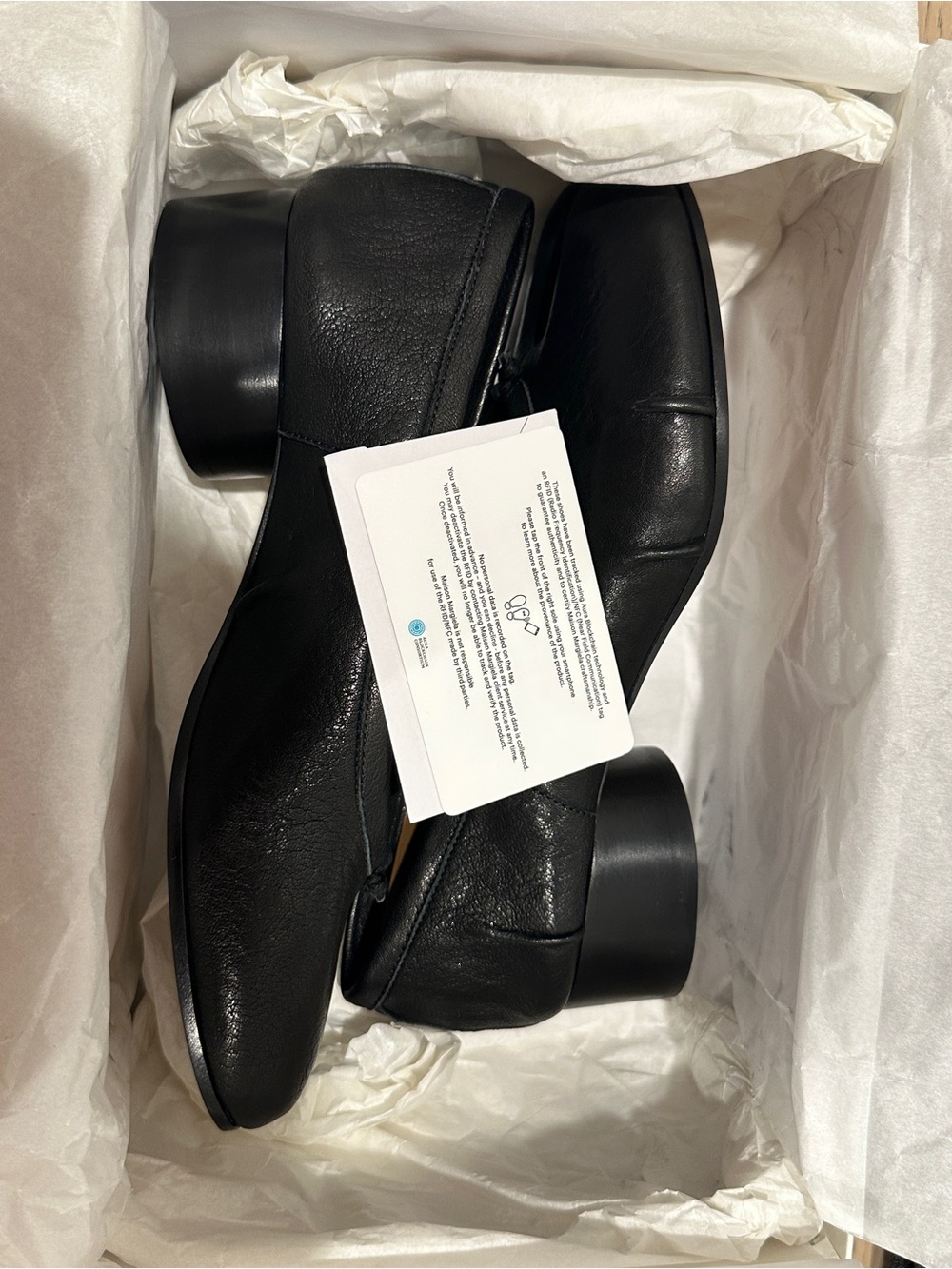 Maison Martin Margiela Black Leather Tabi Split-Toe Ballet Flats - Picture 6 of 6